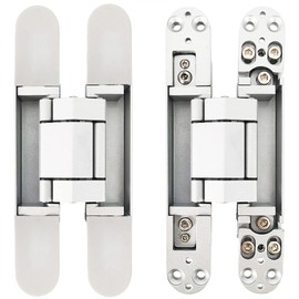 Alamic Invisible Hinge Concealed Door Hinges Heavy Duty Hidden Hinge up to 176 Pound Doors 3-D Adjustable 7 inch Silver - 1 Pair
