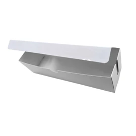 Caja de Cartón para Hot Dogs, Alitas, Banderillas, elotes, Banderillas, 20.5 x 5.5 x 5.5 cm, Blanco, Paquete de 50 cajas