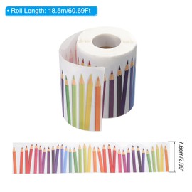 PATIKIL 3" x 61Ft Bulletin Board Border,Pencil Scalloped Trim,Colorful