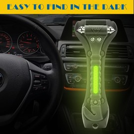 Cleverool Car Safety Hammer Window Breaker, 2-in-1 Emergency Escape Tool with Seat Belt Cutter for Women, Perfect Black Safety Escape Hammer for Car, Family