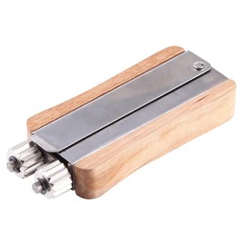 LATRAT Wire Tensioner Beekeeper Accessories, Stainless Steel Beekeeping Wire Tensioner Set Beekeeping Crimper with Metal Wheels and Wooden Handle Stainless Steel Tight We