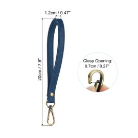 PATIKIL 8 Inch Wristlet Strap, 2 Pack PU Leather Wristlet Keychain Wrist Strap Replacement with Bronze Metal Key Ring Lock for Wallet Purse Key, Dark Blue