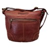 Rowallan Deep Tan Roxburgh Rustic Leather Shoulder Bucket Crossbody Small