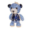 Bear Keychain Electroplate Long Bright Rhinestones Bear Keychain with Hook