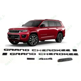 Grand Cherokee 5P Matte Black Side Door Rear Overland L 4X4 Emblems 2021+ Jeep Grand Cherokee L