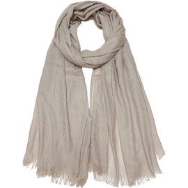 Gragengs Women Summer Scarfs Cotton Lightweight Large Long Gauze Shawl Beach Wrap Plain 75”×43” (Light Khaki)