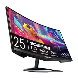 Sceptre New Curved 25-inch Gaming Monitor 240Hz 1500R HDMI x2 DP x2 Build-in Speakers 2025