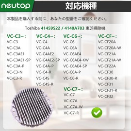 Neutop Replacement Filter for vc cf30 vc-c4 VC-C7 VC-C7A VC-C6AE4 VC-C6 VC-C6A VC-C3 VC-C3A VC-C3AE1 VC-C4A VC-C4AE2 VC-C4S VC-CF20A VC-CF21A VC-CF3 2 Toshiba Cleaner Vacuum Cleaner Compatible Part Filter 41459522 4140A783 Toshiba Vacuum Cleaner 2 Pack