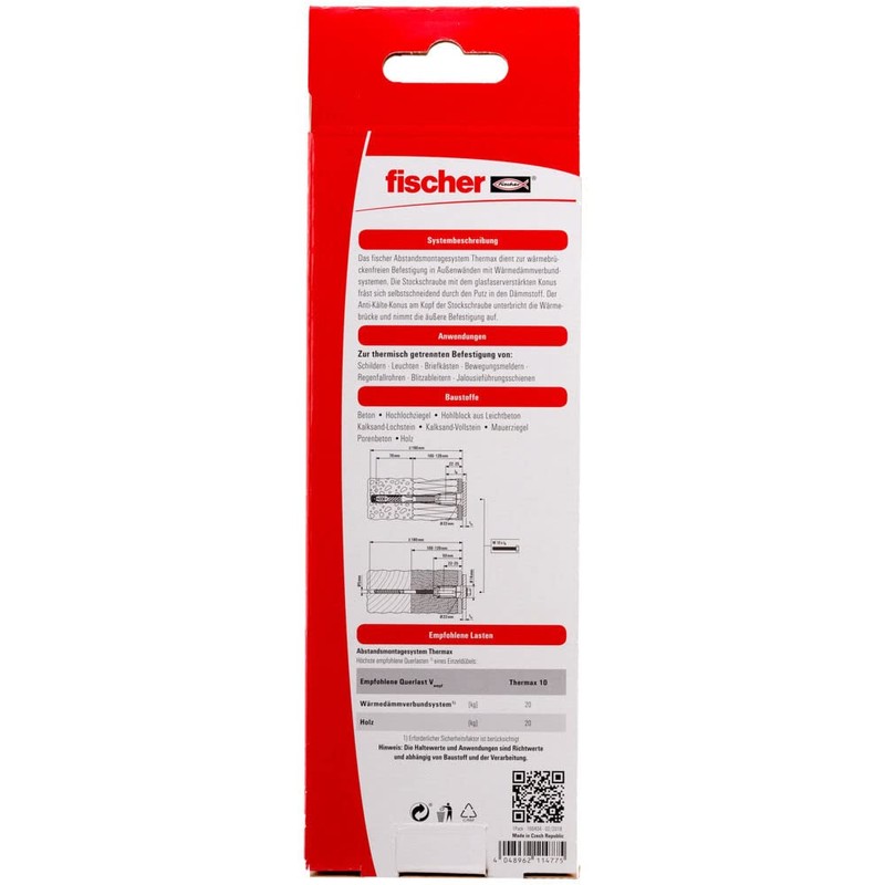 Fischer 512173 10/120 M10 B"Thermax" Offset Mounting System - Multi-Colour