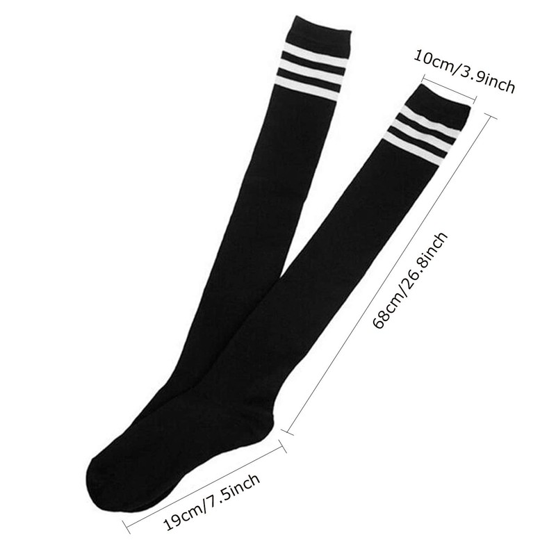 DRESHOW Women's Extra Long Socks, Over Knee Socks, Long Striped