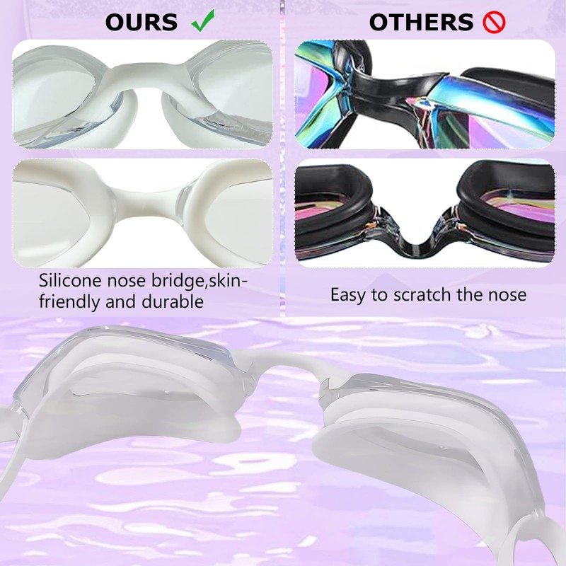 ProudDemon Swimming Goggles with Adjustable Strap, Tinted Lenses, Black and