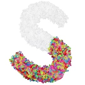 2000 clips en S para hacer pulseras, conectores de goma – ganchos en S de plástico transparentes y coloridos para joyas, manualidades, collares, llaveros, 11 mm x 0,5 mm