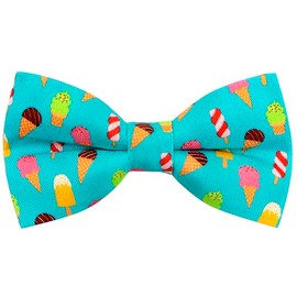 OCIA Cute Pattern Pre-tied Bow Tie Adjustable Bowties for Adult & Children Green Pink Brown Yellow (Icecream)