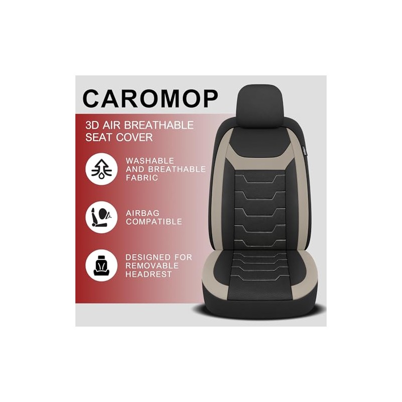 CAROMOP - Fundas transpirables para asiento de auto, asientos completos,