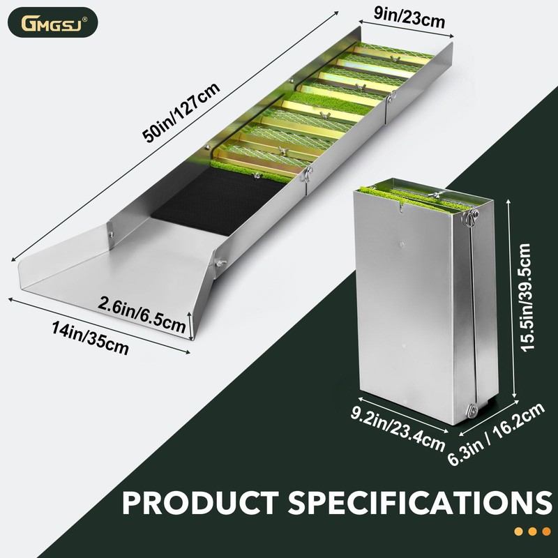 GMGSJ 50" Folding Aluminum Sluice Box for Gold Mining