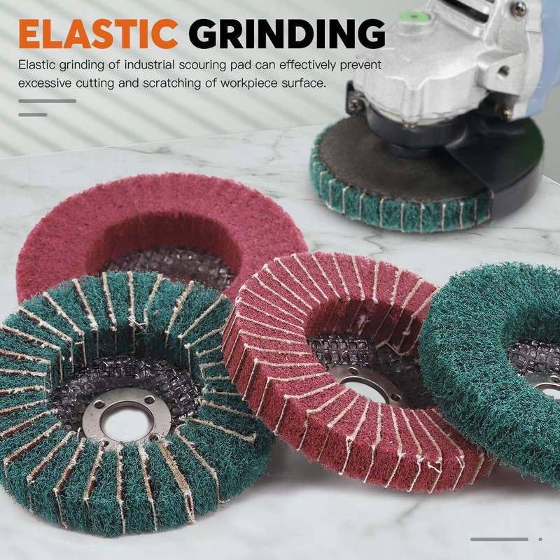 Rustark 8 Pcs 4"Nylon Fiber Flap Disc Polishing Grinding Wheel