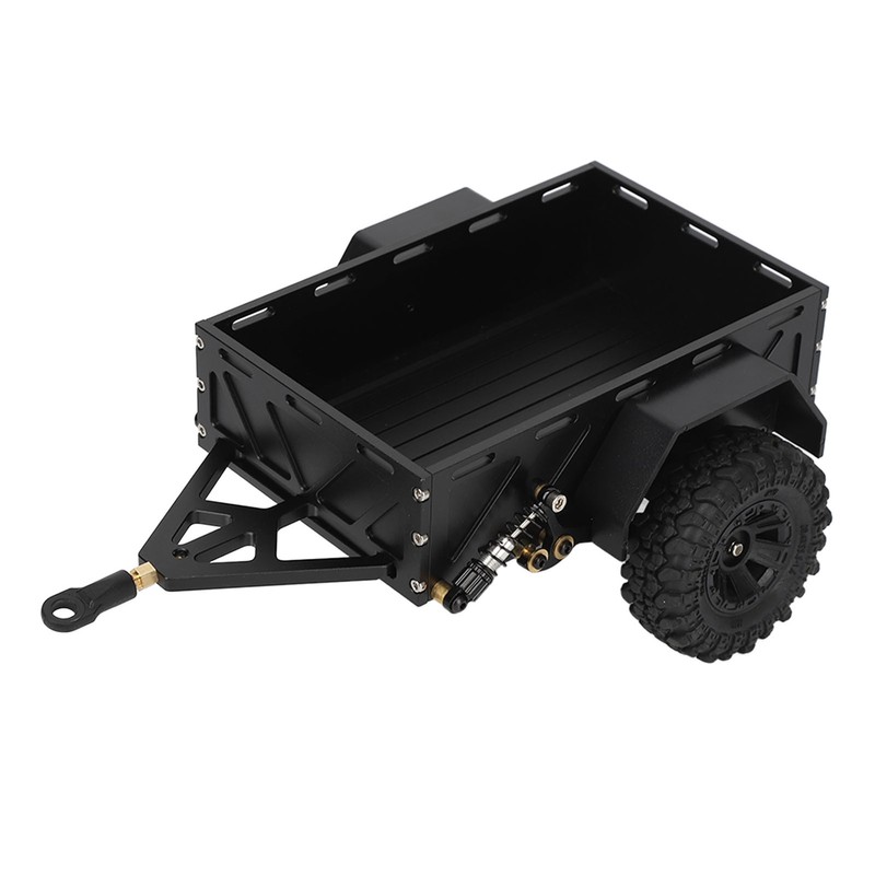 RC Car Hitch Trailer Aluminum Alloy Antislip Rubber Tire Rustproof