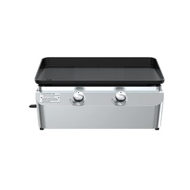 Nexgrill 2-Burner Propane Gas Tabletop Griddle, 19,000 BTUs, 323 SQ In, Stainless Steel Control Panel, Small Portable Propane Griddle for Outdoor Cooking, Camping, BBQs, and More - 820-0061
