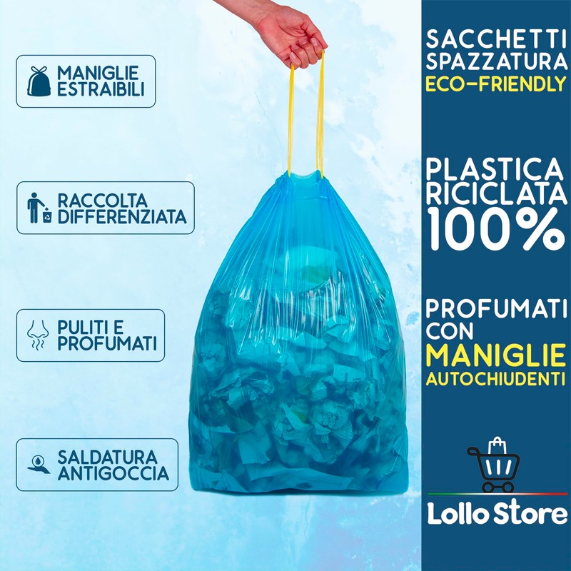 60 Bags 55 x 65 cm Blue Talc Scented 40