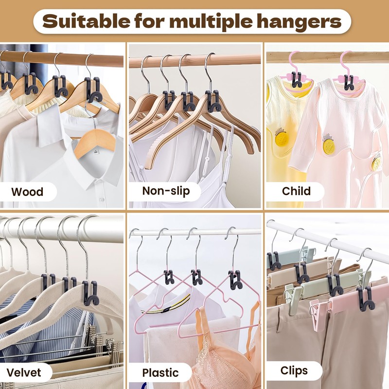 Mlici Clothes Hanger Connectors - 60 Pcs Multi-Level Cascading Hooks,