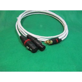 DC Custom Cable 15 FT PURE SILVER PLATED MIL-SPEC RCA TO BALANCED XLR FEMALE INTERCONNECT CABLE.