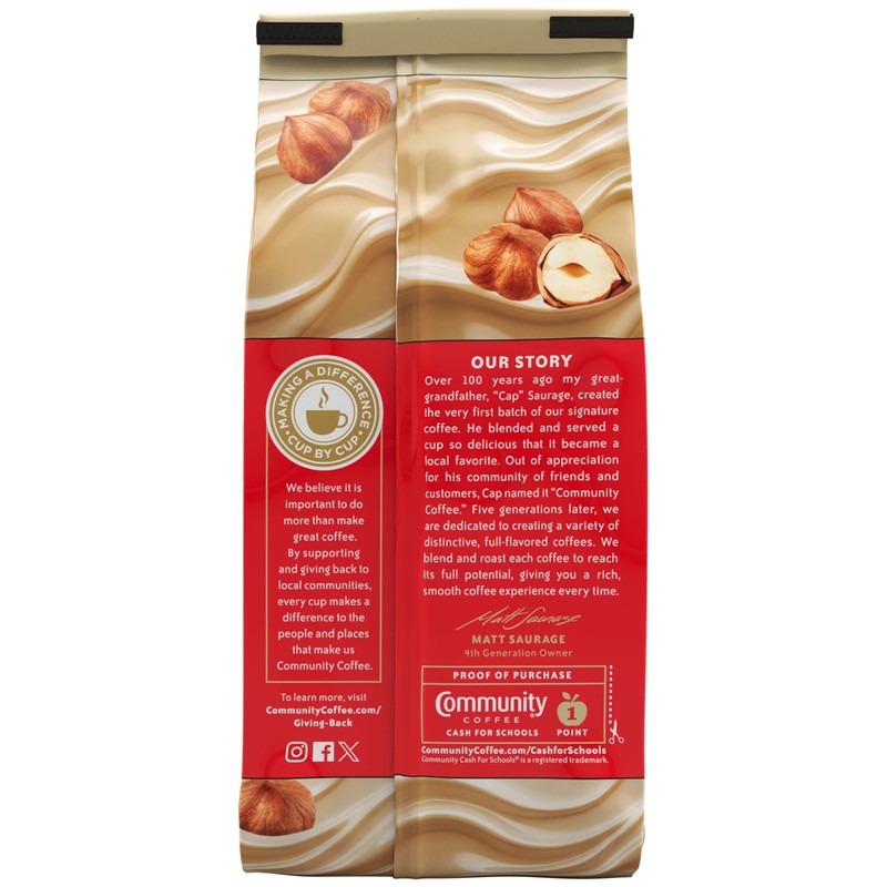 Community Coffee Hazelnut Creme Flavored 12 Ounce, Medium Roast Ground