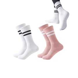 LOZTBUE 2 Pairs Yoga Socks Non-Slip Pilates Socks Non-Slip Stockings for Women and Girls for Home Gym Sports Fitness, black