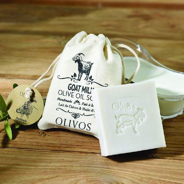 Olivos Goat Milk Soap 150g 5.3oz - Goatmilk & Natural - comes with Cotton Bag