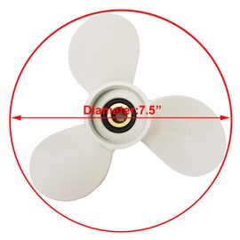 COPKINGO Boat Propeller 7 1/2x8-BA for Yamaha 4hp 5hp 6hp 4A 4M 5M 5C F4 F6L F6S F5A F6C /Outboard Propeller for Yamaha 2/4-stroke Engine 6E0-45941-01-EL 7.5x8