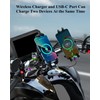 BRCOVAN Motorcycle Fork Stem Phone Mount with Qi 15W Wireless