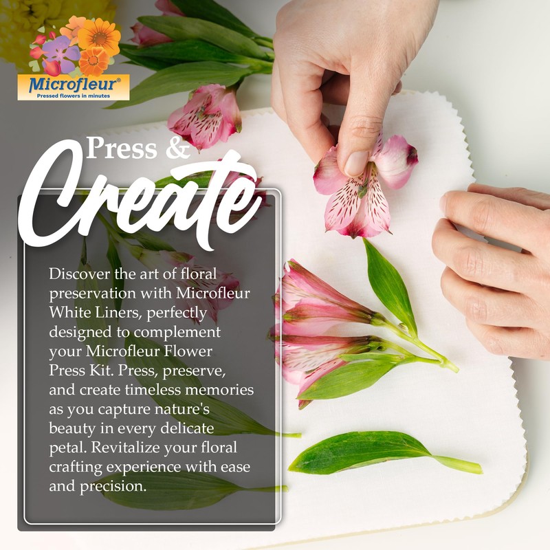 Microfleur Microwave Flower Press Max White Liners – Essential Accessory