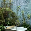 5 Sheets Ivy Glass Mosaic,Stick Tile for Kitchen Backsplash,Leaf Shape