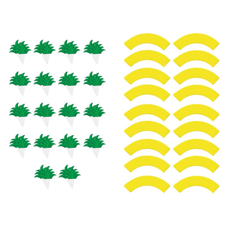 Beistle 36 Piece Pineapple Cupcake Wrappers, 8", Yellow/Green