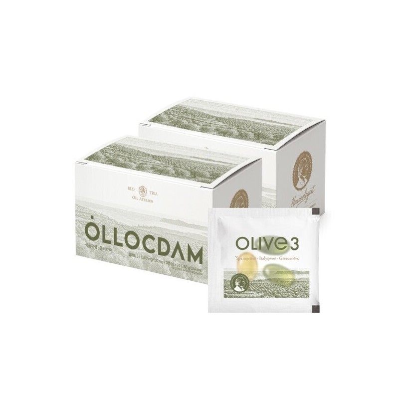 Olokdam Olive 3 EVOO Mediterranean Olive Oil Capsules 24 Capsules