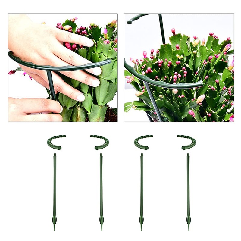 16 Pcs Plant Support Stake Peony Support Ring Cage Half
