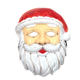 Uonlytech LED Santa Claus Masks Luminous Christmas Party Masks Glowing Decorative Old Man White Beard Red Cap Masks for Men Women Festival Party Costumes Cosplay