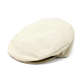 Hanna Hats Irish Flat Cap for Men Driving Cap Made in Donegal, Ireland 100% Linen (Sand, X-Large)