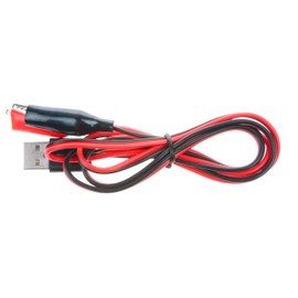 NOYITO Alligator Clip to USB Male Test Wire Adapter Red Black Wire Alligator Clip Test Cable 3.2ft (Pack of 2)