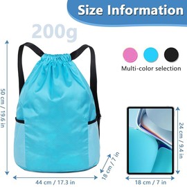 Drawstring Bag, Drawstring Gym Bag, Waterproof Running Backpacks Sports String Bag String Swim PE Bags for Sports, School, Gym, Travel, Swimming, Climbing, Hiking, Beach (Rose Red)