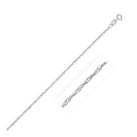 UD_10k White Gold Singapore Chain 1.5mm Titanium Link Chain Rhodium Trendy Diamond Zircon Figaro Rope Number Shape Singapore