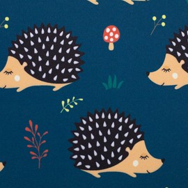 Nano Softshell Fabric Hedgehog Petrol Children's Fabric Oeko-Tex 0.5 m x 1.45 m Sold by the Metre Fabric for Children's Clothing, Jackets and Accessories Functional Fabric