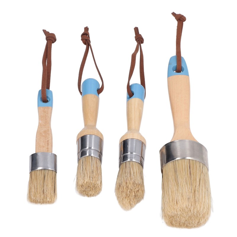 4PCS Paint Brush Bristles Wooden Handle for Furniture Tables Chairs