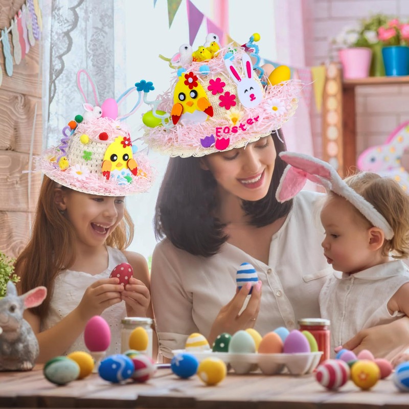 JOFONY Easter Bonnet Kit, DIY Easter Bonnet Kit Kids Easter