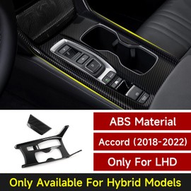 BRMYL Hybrid Version Gear Shift Panel Decals for 2018 2019 2020 2021 2022 Honda Accord 10th Gen Accessories ABS Carbon Fiber Interior Stickers