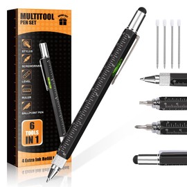 Pen Gifts for Men, Cool Gadgets 6 in 1 Multitool Pen, Stocking Stuffers for Men Women, Useful Gadgets Gift for Him Dad Husband Women on Christmas, Valentine's Day, Father's Day, Birthday