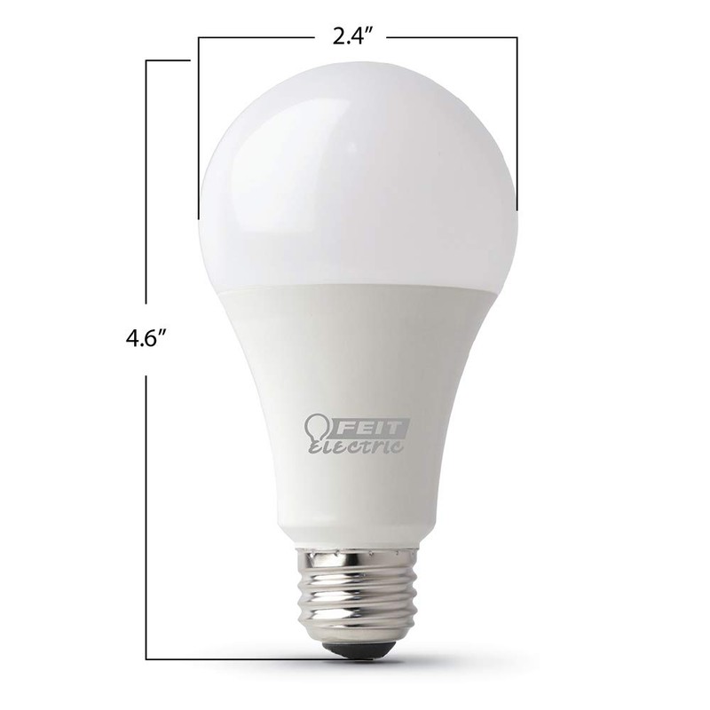 Feit Electric A19 100W Equivalent LED Light Bulbs, Dimmable, 3000k