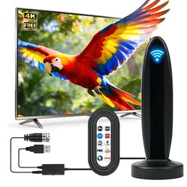 2026 Indoor TV Antenna for Smart & Old TVs, 1000+ Miles Range Digital Outdoor TV Antenna for Free Local Channels, Supports 4K 1080P VHF UHF with Amplifier Signal Booster & 36ft Cable