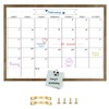 TORASO Dry Erase Monthly Calendar Board, Solid Pine Wood Rustic