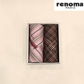 Renoma 대구백화점 레노마남녀2매 선염 손수건 세트(RDT54번) Daegu Department Store Renoma Men's and Women's 2-Piece Yarn-Dyed Handkerchief Set (RDT54)