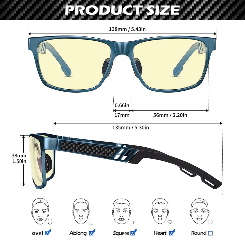 ANYLUV Blue Light Blocking Glasses Men Computer Gaming Glasses Lightweight